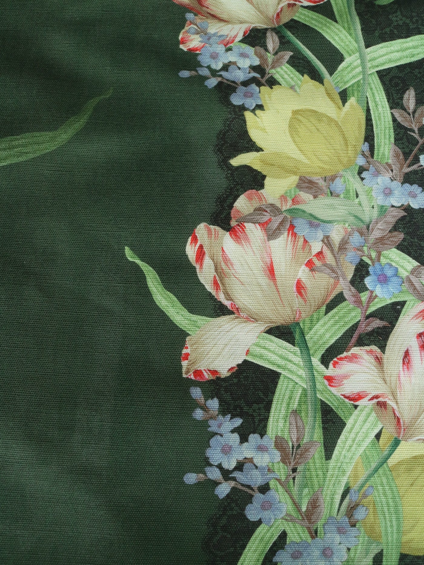 Tulip linens Midnight Ivy Green