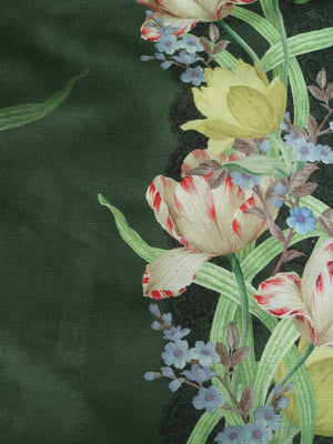Tulip linens Midnight Ivy Green