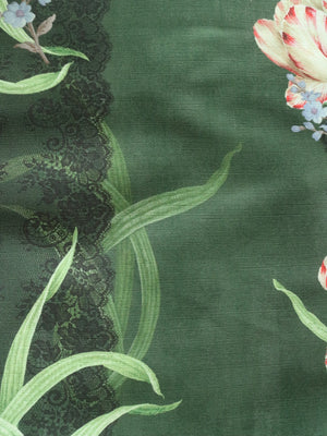 Tulip linens Midnight Ivy Green