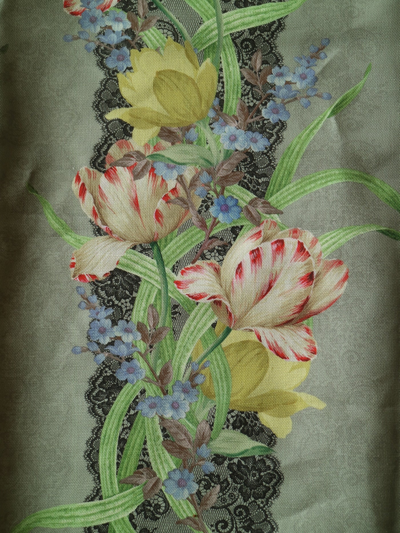 Tulip linens Silver Moss Green